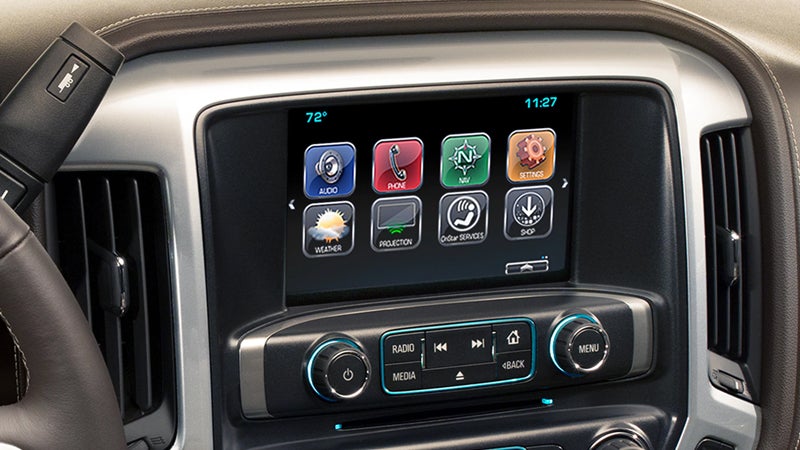 Close-up of the Chevrolet Silverado 1500 display, showcasing a sleek digital screen with clear, illuminated readings for various vehicle functions