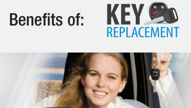 Benefits of Key Replacement banner with Girl image