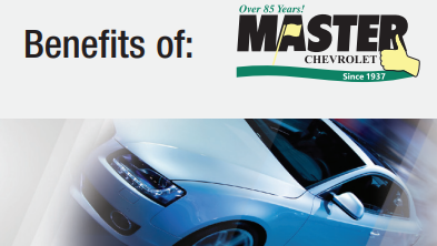 Benefits of Master Chevrolet banner with Car image