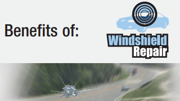 Benefits of Windshield Repair banner with broken screen image